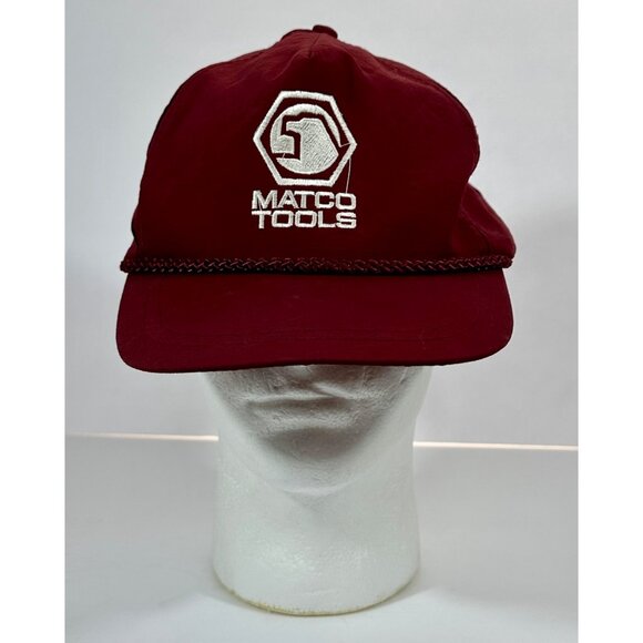 Vintage Matco Tools Burgundy Snapback Hat With Embroidered Logo & Rope Detail - Picture 2 of 11